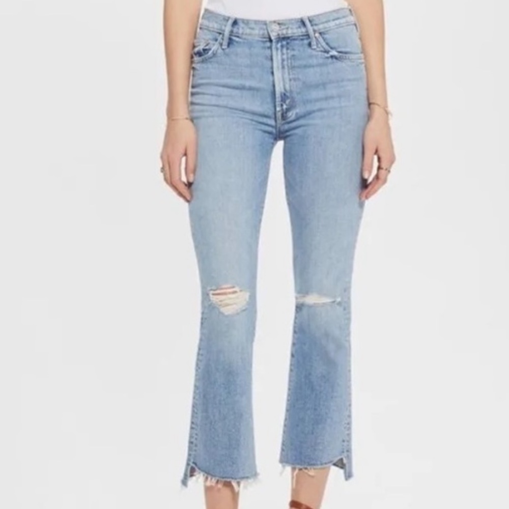 MOTHER insider crop step fray jeans size 31